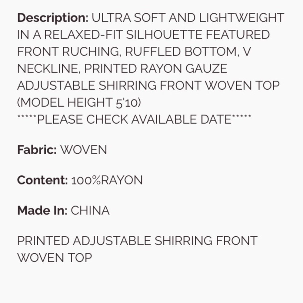 275 🇺🇸EASEL ADJUSTABLE SHIRRING TOP - Picture 5 of 5